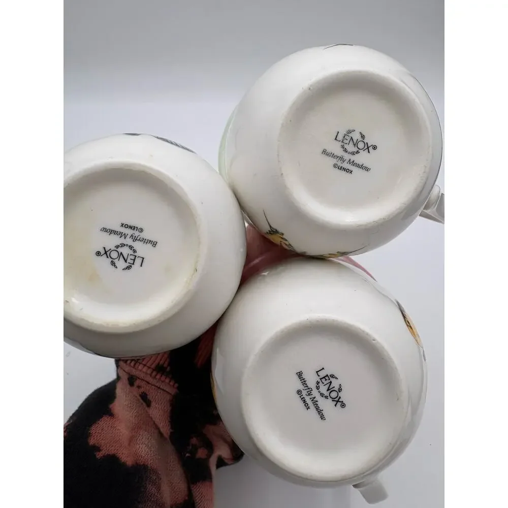 Lenox Set of 3 Butterfly Meadow Coffee Cups